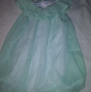 Girls Nanette mint gold dot bubble dress 12 months